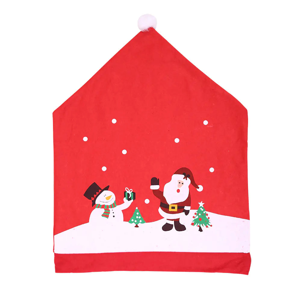 Christmas Non-Woven Fabric Chair Covers with Snowman Design